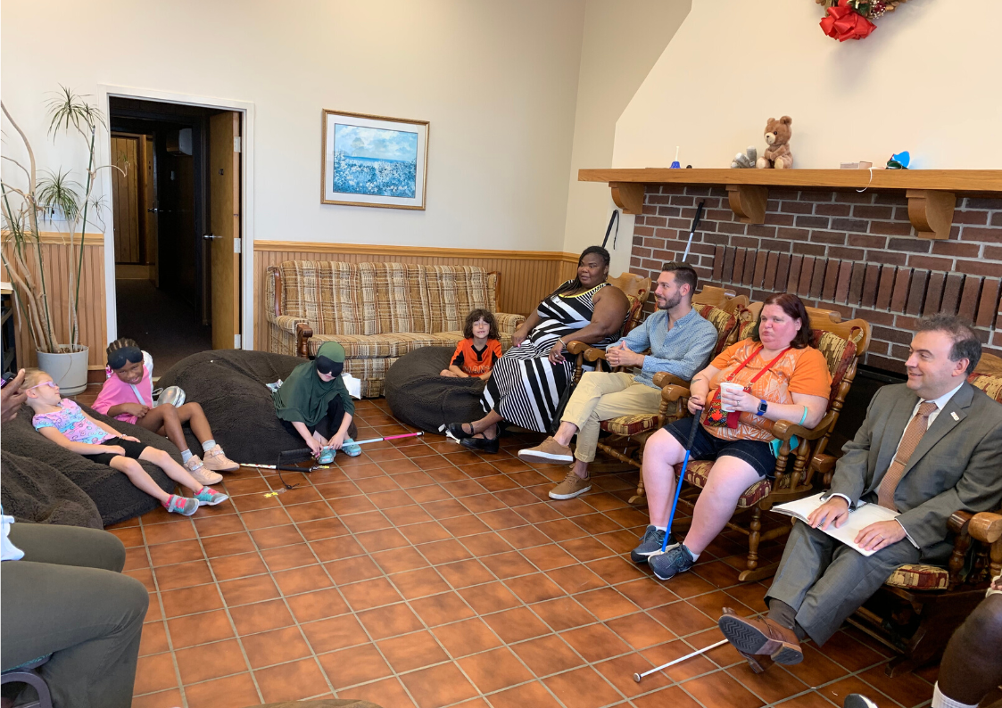 Participants dressed in costume for the NFB Meet the Blind Month Wizarding Weekend on Main in Old Ellicott City